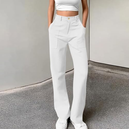 Cargo Pants for Women Lightweight Low Rise Stretchy Straight Pant Casual Chino Sweatpant Y2K Streetwear with Pockets2