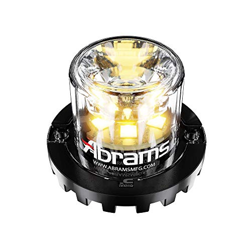 Abrams SAE Class-1 Blaster 360 (Amber/Amber) 18W - 6 LED Tow Truck Construction Vehicle LED Hideaway Surface Mount Strobe Warning Light