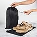 Drawstring Bag with Toggle - Nylon Cinch and Ditty Pouch - Six Pack (Black, 10 x 15 Inch)