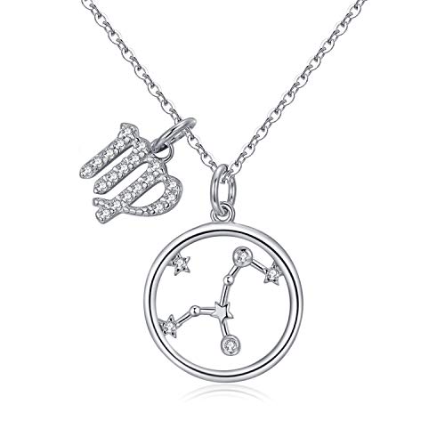 HIJONES Dodici Ciondoli A Costellazioni Da Uomo In Acciaio Inossidabile Con Zodiaco Segno Pendente In Argento Nero Acquario - Foto 7