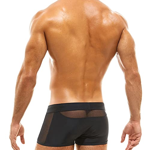 UXH Swimwear Men Sexy Mesh Open Back Swimsuits Swim Briefs Bikini Board Surf Shorts Trunk3