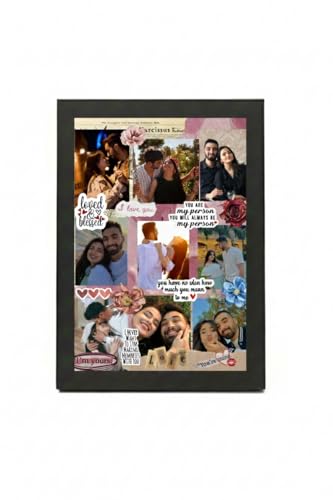 Image of Customized Collage Photo Frame for Wall | Upload 14 Photos | Personalized Photo frame Gift for Birthdays, Anniversaries, Weddings, Couples | (A4 Size) (Couple 2)