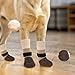 EXPAWLORER Anti Slip Dog Socks to Prevent Licking Paws, Dog Shoes for Cold Winter, Dog Booties for Hardwood Floors, Dog Boots & Paw Protectors with Grippers for Small Medium Large Senior Dogs Khaki XS