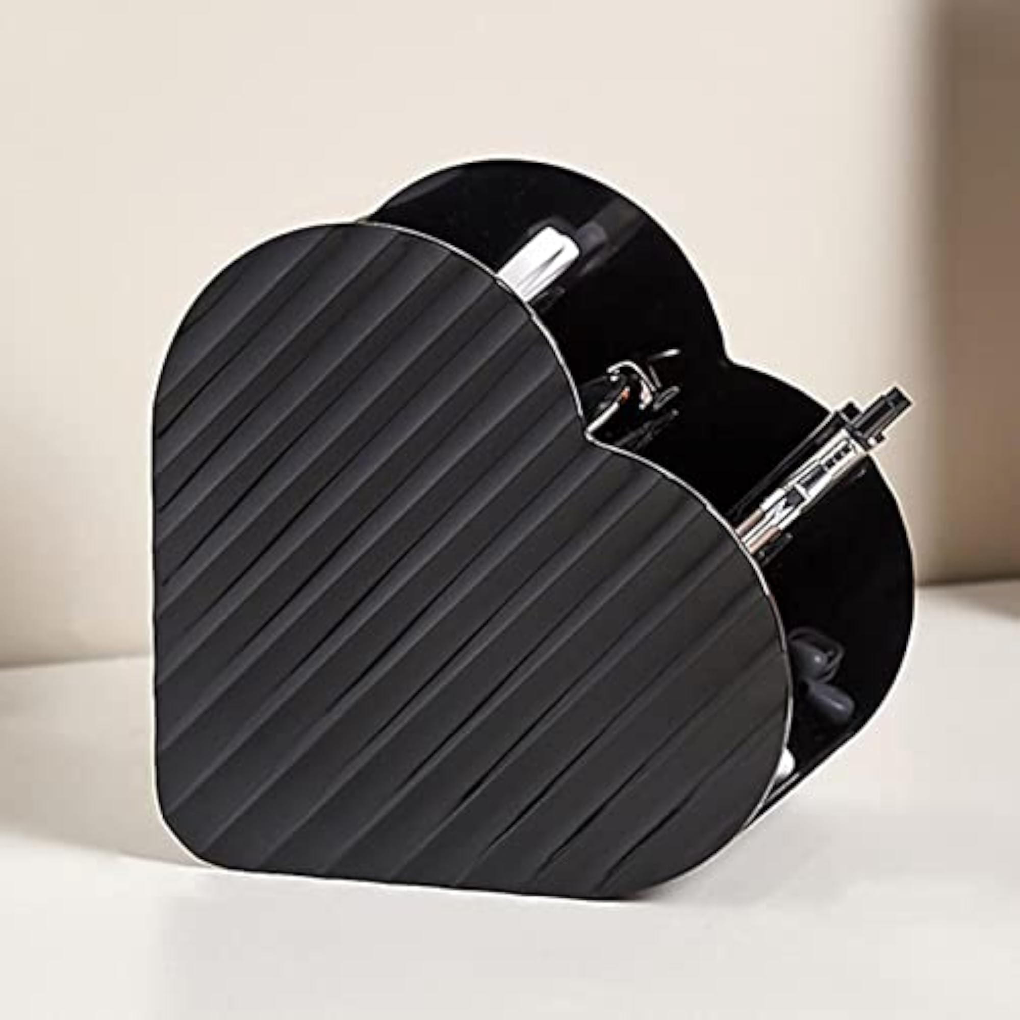 Makeup Brushes Storage Holder with 4 Slots, Black