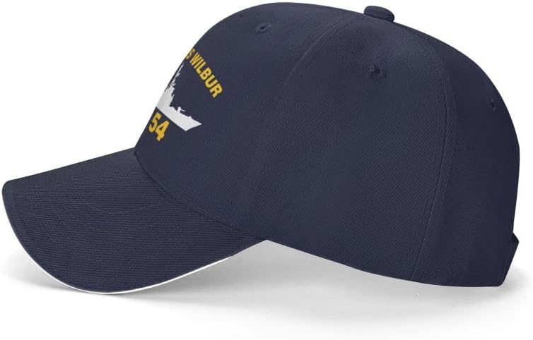USS Curtis Wilbur DDG 54 Unisex Cap Sandwich Baseball Cap Classic Trucker Cap Adjustable Casquette Dad Hat Navy Blue