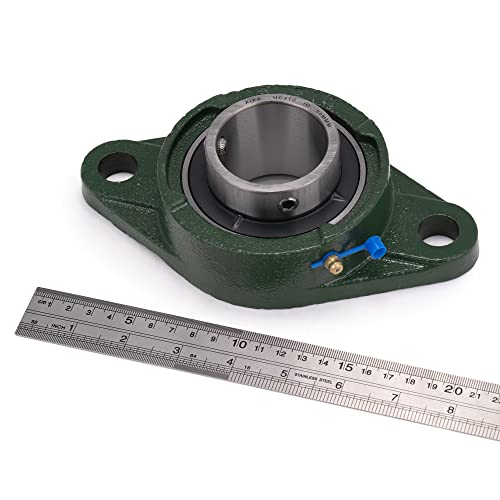 Image of XIKE 2 Pcs UCFL210 Bore 50 mm Pillow Block Flange Mounted Ball Bearings. | Solid Cast Iron Base and Self Aligning Chrome Steel Sealed Bearings