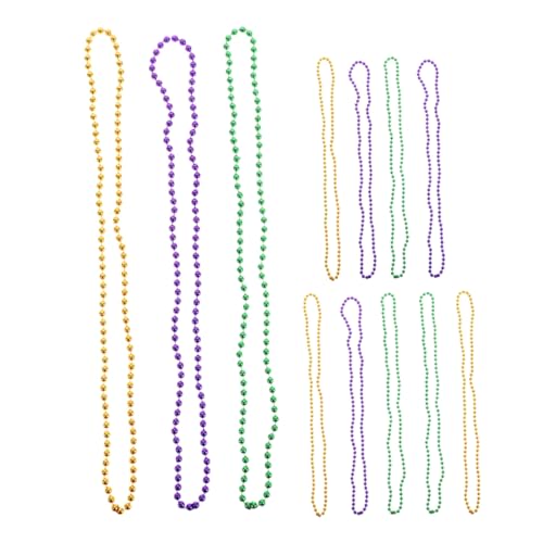ORFOFE Collar De Cuentas De Mardi Gras 12pcs Cadena De Festival Accesorio De Carnaval