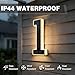 ISUNMEA 6.7 Inch Solar Lighted House Numbers for Outside, Light Up Waterproof LED Address Signs for Houses, Backlit Illuminated Exterior Modern House Numbers Light (1-Black, 6.7IN)