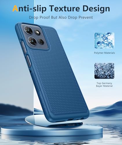 Image of FNTCASE for Moto G 2026 /2025 Case: Moto G Play 2026 /Moto G Power 2025 Case Dual Layer Military Protective Heavy Duty Cell Phone Cover with Screen Protector Shockproof Rugged Non Slip Textured (Blue)