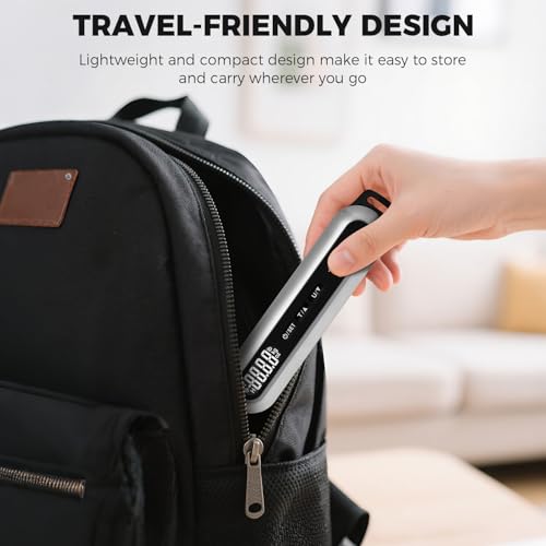 TIPRE Travel Luggage Scale 110lb Digital Suitcase Scale Portable Weight Scale Handheld Baggage Scale High Precision Stainless Steel Luggage Scale Carry-on Weight Scale Lightweight Travel Tool - Thumbnail 7