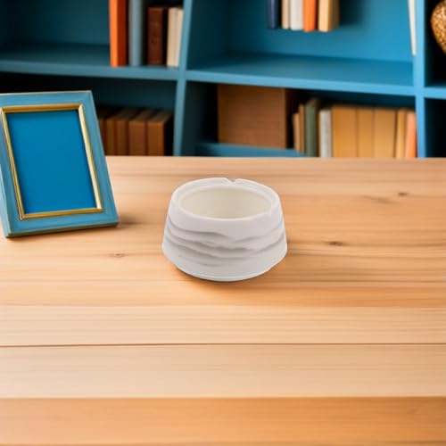 Cendrier céramique blanc avec couvercle anti-odeur intérieur extérieur - 6