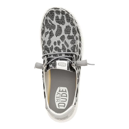 Image of HEYDUDE Wendy Star Loafers for Little, and Big Kid - Textile Upper with Lace Detailing, Removable Insole, Chic and Nice