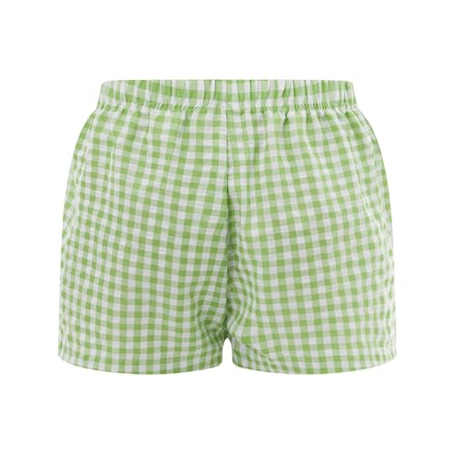 Image of Sumleno Womens Y2k Aesthetic Boxer Shorts Plaid Elastic Waist Lounge Pj Bottoms Summer Casual Gingham Pajamas Shorts