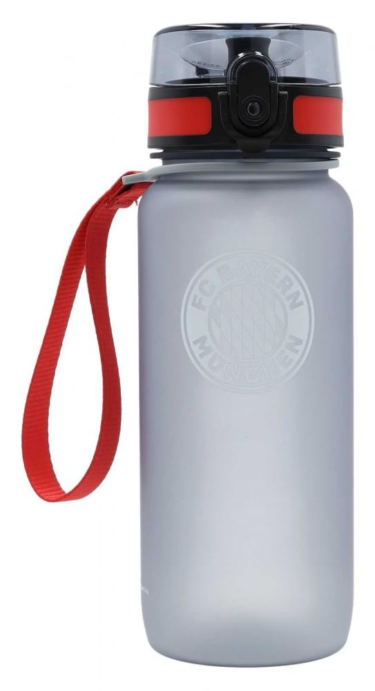 FC Bayern München Tritan Trinkflasche anthrazit-transparent 0,65 l Flasche FCB
