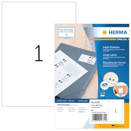 Étiquettes universelles A4 HERMA 10782 blanches pour imprimante