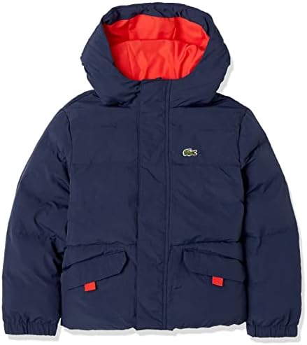 Lacoste Boys’ Crocodile Embroidery Hooded Taffeta Jacket