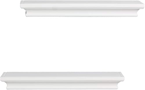 Miniatura 5 de Set de estantes para la pared color blanco, de acabado tradicional. 2 unidades