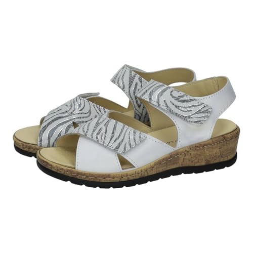 Sandales compensées blanches Doctor Cutillas 47212 pour soulager les pieds sensibles