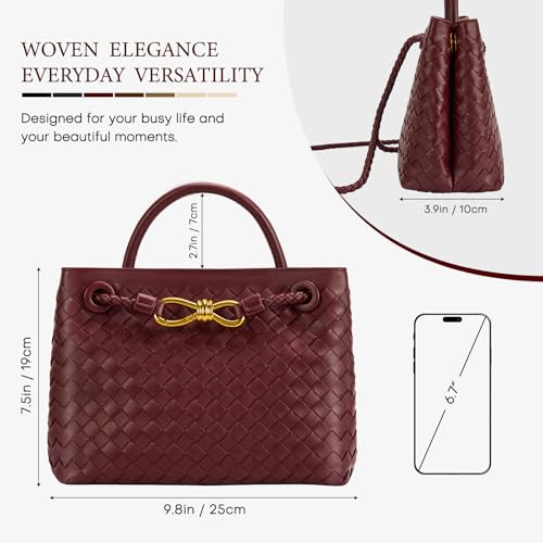 Woven Tote Bag for Women Leather Shoulder Handbag Designer Top Handle Purses3