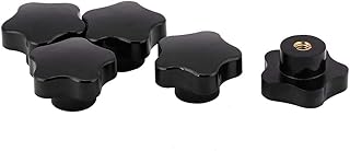 QANYEGN Star Shape Knob Handle, Clamping Handle Screw Knobs Handle, Black Plastic Screw, Threaded knobs for Machinery e