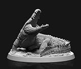 Unpainted DND Swamp Crocodile Miniature Figurine, Tabletop Gaming Collectible, Fantasy World, Ideal Gift for Dungeon Masters and Collectors