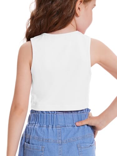 Girls Summer Tank Tops Sleeveless Loose Fit Basic Shirts Cute Athletic Crew Neck Blouse2