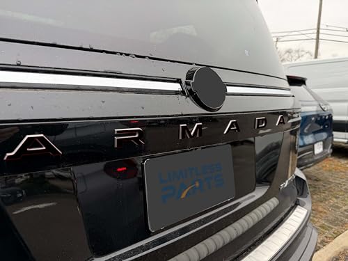 Rear Emblem Overlay Tailgate Letters Compatible with 2026 Nissan Armada Models, 3D Raised & Strong Adhesive Abs Plastic Rear Emblems Decals Letters, NOT Thin Decals- Gloss Black by LimitlessParts - Used condition - US$24.83