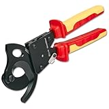 FESA Insulated Ratcheting Cable Cutters - 1000V Heavy Duty Wire Cutters for Cutting Multi-Strand Aluminum & Copper Cables - One-Handed Operation, Clean Cut Electrical Wire Cutters (Up to 240mm²)