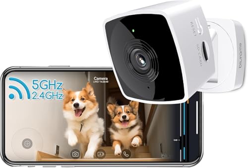 blurams Indoor Camera, Security Camera 5GHz&2.4GHz Dual-Band, 2K WiFi Cameras House Security, Home Camera for Pet/Dog/Baby, IR Night Vision, Motion/Sound Detection, 2-Way Talk