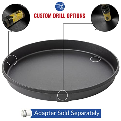 American Built Pro Water Heater Drain Pan Undrilled Anti Flood Pan With, 24\" Round Black Drain Pan Made of Recycled Sustainable Plastic, Prevents Water Damage - Pack of 3 - Thumbnail 2