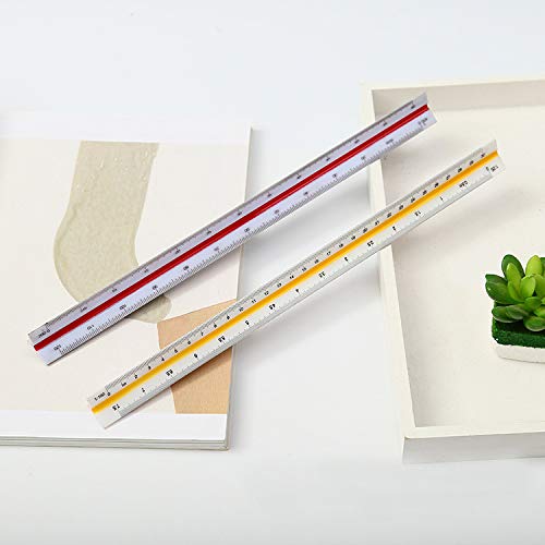 Scalimetro Triangolare 30cm Per Architetti E Ingegneri - 6 Scale Da Disegno Tecnico (1:20, 1:25, 1:50, 1:75, 1:100, 1:125) - Foto 3