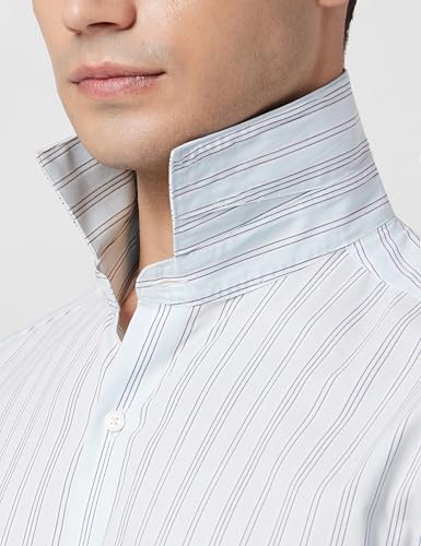 Image of Arrow Men Slim fit Cotton Striped Long Sleeves Cutaway Collar Shirt