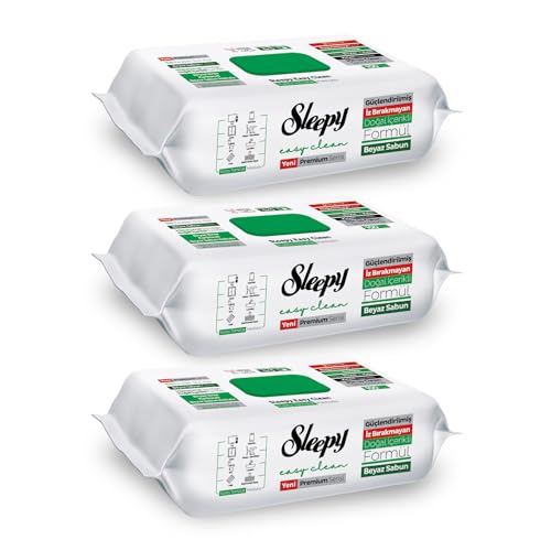 Image of Sleepy Easy Clean XL Multi Surface Cleaning Wipes (300 Count) - Natural Vinegar & Baking Soda Formula - Jumbo 8 inchx8 inch All Purpose Wet Wipes for Kitchen, Bathroom, Glass & Electronics - No Streak