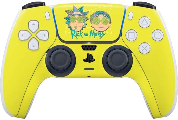 Skinit Decal Gaming Skin Compatible with PS5 Controller - Officially Licensed Adult Swim Rick and Morty Portal Pattern Design