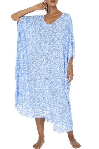 Back From Bali Womens Loose Maxi Long Beach Dress Cover Up Caftan Floral