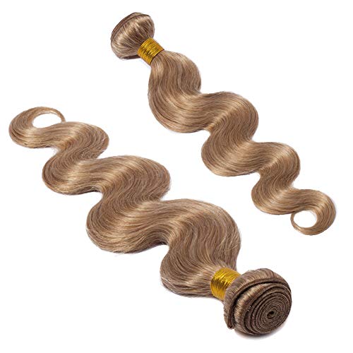 Brazilian Human Hair Weave Dark Blonde Hair Bundle 20inch Long Body Wave Virgin Hair Weft Extensions for Afro American Women Party 1 Bundle/100g #27