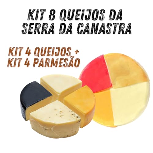 Kit 8 Queijos da Serra da Canastra 1kg - Kit 4 Queijos - Parmesão, Prato, Reino e Provolone Fresco D