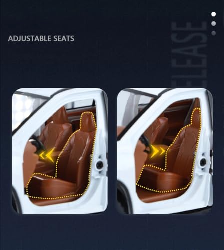 Image of 1:24 Crown Kluger SUV Model Car - Red Alloy Diecast Pull Back Toy with Sound, Light & Openable Doors - Gift for Kids Boys Girls (White)