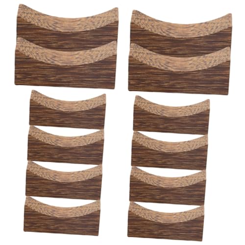 NOLITOY 12個 和風木製箸置き レトロデザイン 安定感ある箸フォークスプーンホルダー 食卓用食器小物 手洗い 食洗機対応