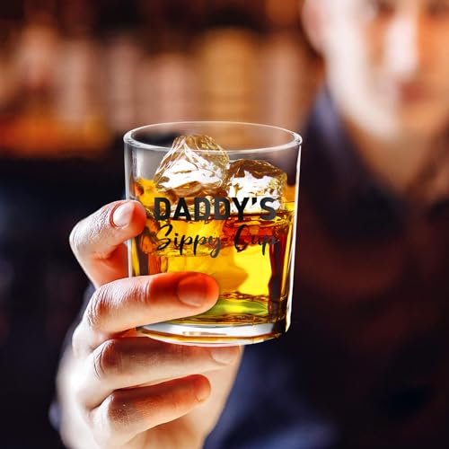 COVLUROTO Gifts for Dad New Dad Husband, 11 OZ Whiskey Glass Christmas Stocking Stuffers, Birthday Valentines Anniversary Fathers Day Funny Gag Gift Ideas Bourbon Scotch Presents for Expecting Father