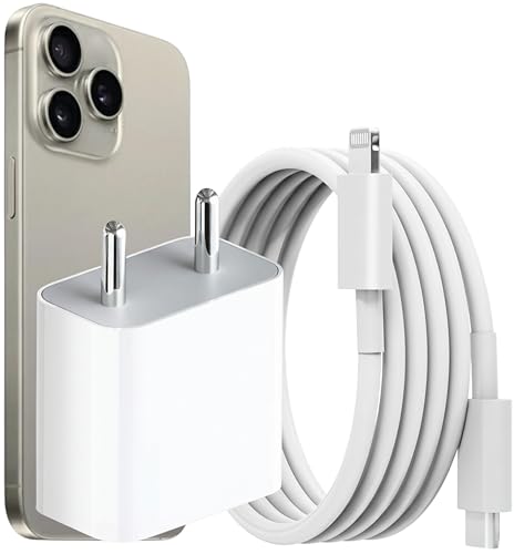 Image of YISHU 20W PD Fast Charger Combo with Type-C to Port-Speed Cable Compatible for 12 13 14 Series | Original Charging Speed (White)
