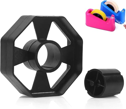 Replacement Tape Dispenser Wheel 25mm Sellotape Dispenser Core & Wheel for 20031 Plastic Spare Part for Tapes up to 25mm in Width | Easy-Install Desktop Accessory for Office School & Home (Black)