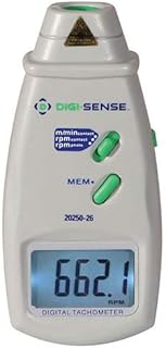 Digi-Sense 20250-26 Digital Contact/Photo Tachometer, 50 cm Measuring Distance, Â±0.05% RPM Accuracy, 0.2 to 6561 ft/min, NIST Traceable Calibration