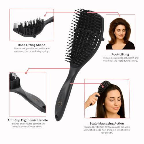 Image of Ultra Hold Detangler Hair Brush - Curly & Straight Hair Brush for Women & Men Accessories Use in Salon, Home & Personal Use - Pain Free, Ergonomic Handle - Lightweight Detangle Brush For Kids & Adults