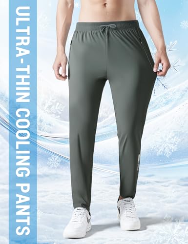 Image of Venzina Men's Straight Fit Pants, Cooling 4-Way Stretch Performance Chinos with Wrinkle Resistant & Quick Dry for Office, Work, Casual Outings and Active Wear, Dark Gray-XXL