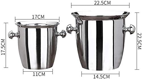 Stainless Steel Thickened Ice Bucket - 2L/5L Wine Champagne Cooler Ice Bucket High Capacity Container for Hotel Bar KTVs (Size : 2L) (Size : 5L) (2L) image 4