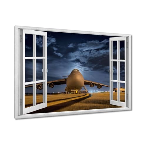 Peinture imprimée sur toile d'un grand avion tableau mural 120 x 80 cm pour salon moderne