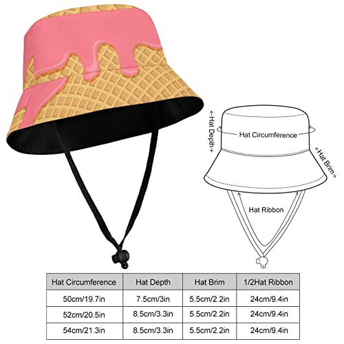 Ice Cream Kids Hats Children's Bucket Fisherman Cap Outdoor Summer Travel Beach Hats2
