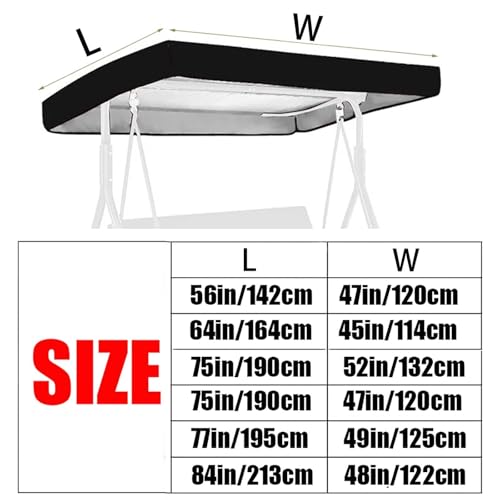 Toldo para columpio de jardín de 2 plazas universal gris de 64x45 impermeable 3