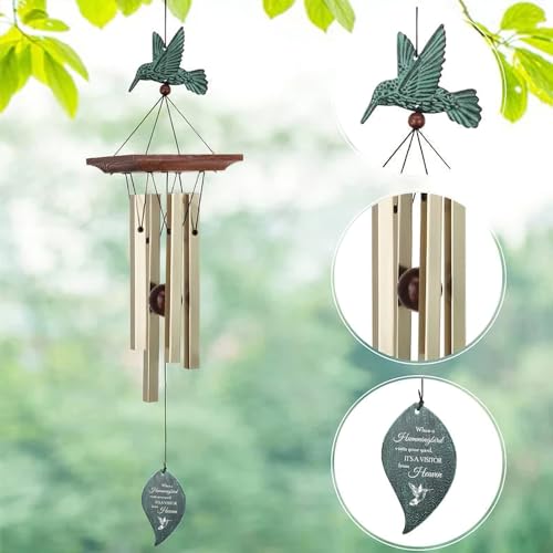 Image of ASTARIN Memorial Custom Wind Chimes for Loss of Loved One, Wind Chimes for Patio Yard Decor, 24'' (Condolences-1)